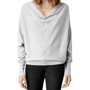 Allsaints Elgar Cowl Neck light grey sweater